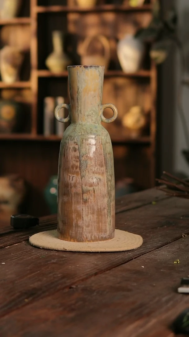 摆件18-402 陶瓷花器高37口径7