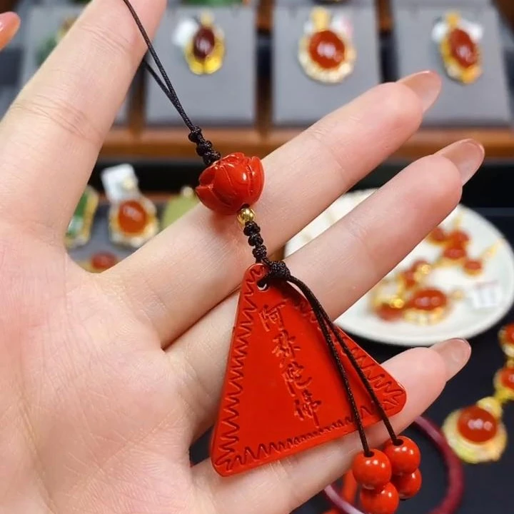 含辰砂工艺品辰砂朱砂太太牌DIY挂件