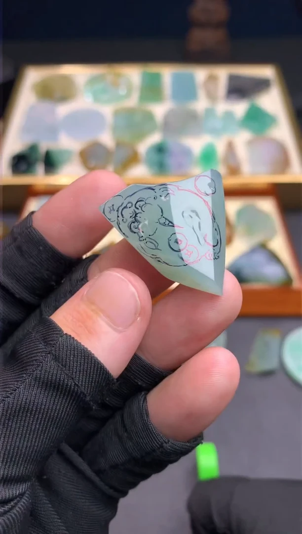 定制翡翠未镶嵌双*鸡 天然翡翠裸石（含工费）