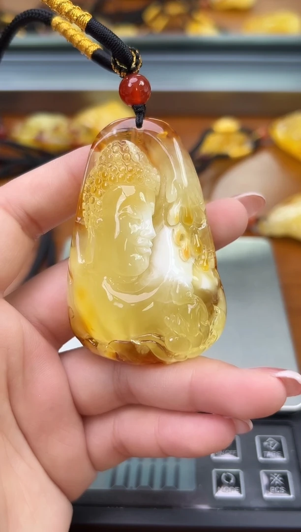 未镶嵌蜜蜡裸石琥珀蜜蜡吊坠