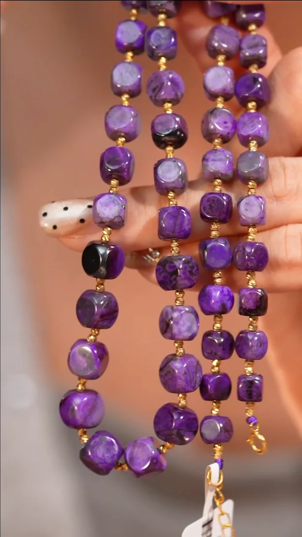 【闪购商品】苏纪石（舒俱来）项链未镶嵌皇家紫魔方项链/18k/45cm