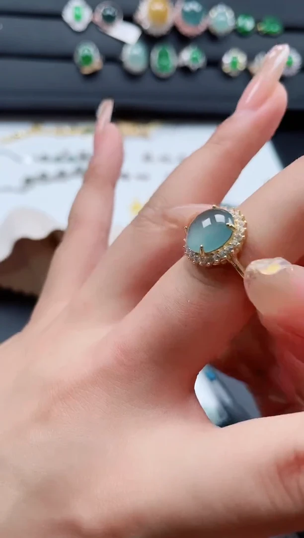 翡翠戒指银S925镶嵌432432