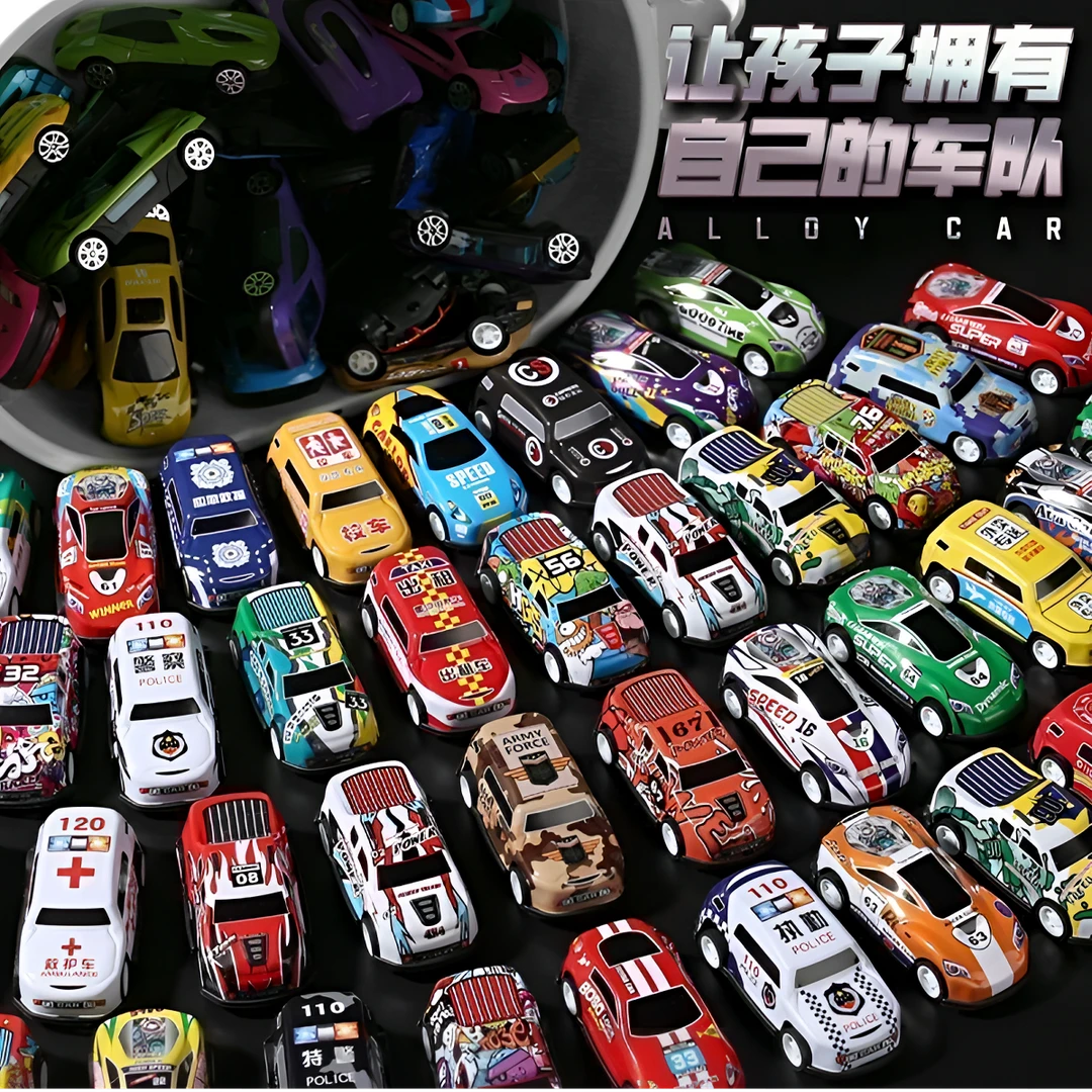 合金小汽车回力网红仿真赛车铁皮礼物美式肌肉车自动酷炫滑行车型