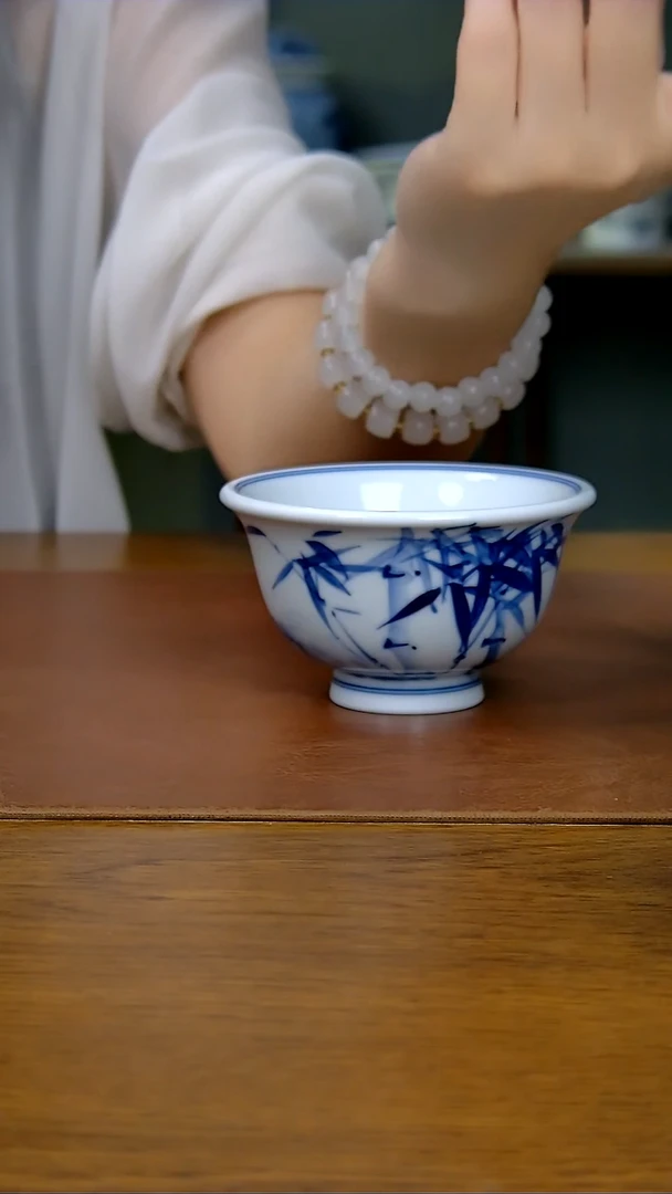 陶瓷写意竹子压手杯