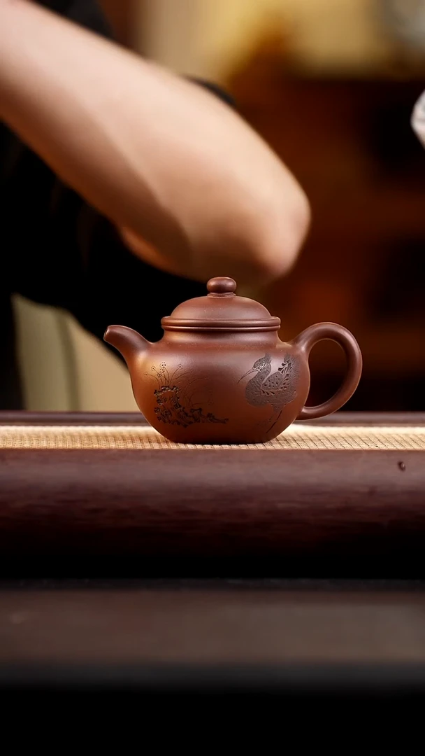 茶壶紫砂老紫泥莲子