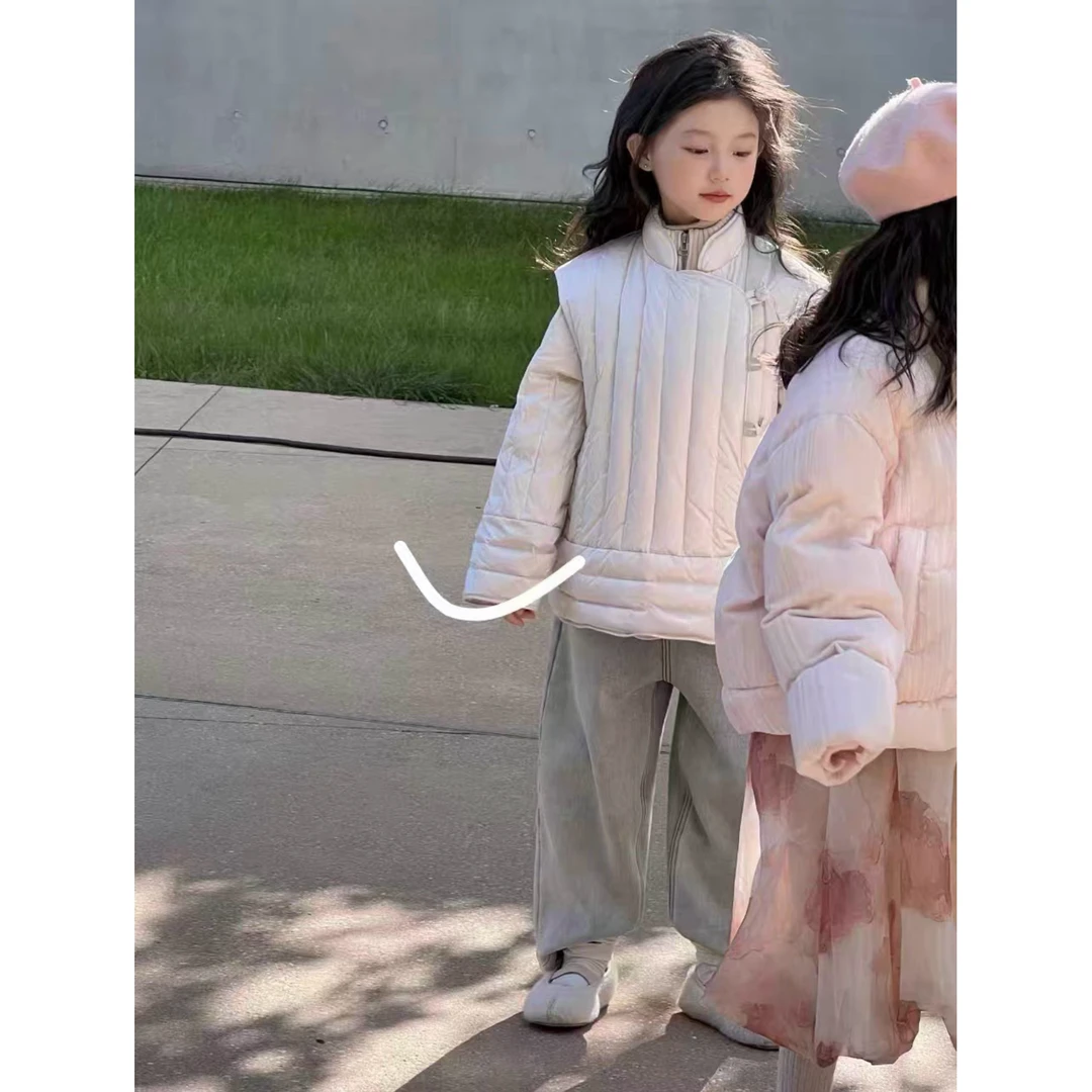 NY24DY7695儿童米色羽绒服两件套