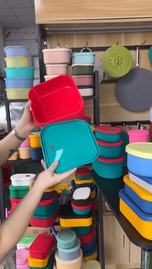 硅胶红底绿盖-2L正方排气盒