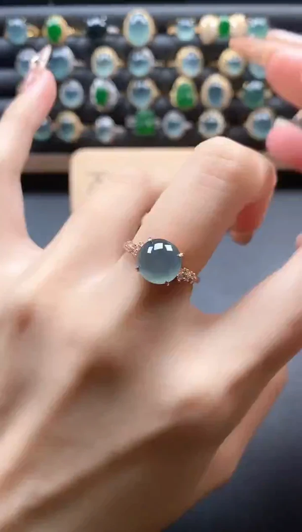 银S925镶嵌戒指翡翠51511