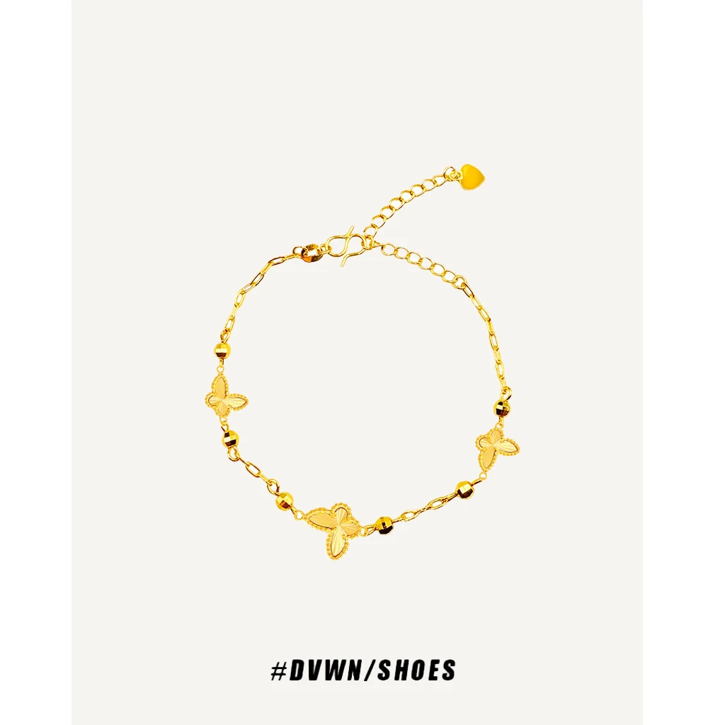 铜合金手链 【蝴蝶系列】金色镭射蝴蝶手链