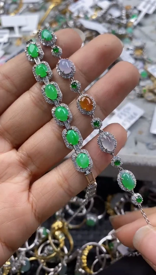 银S925镶嵌戒指翡翠1010----5