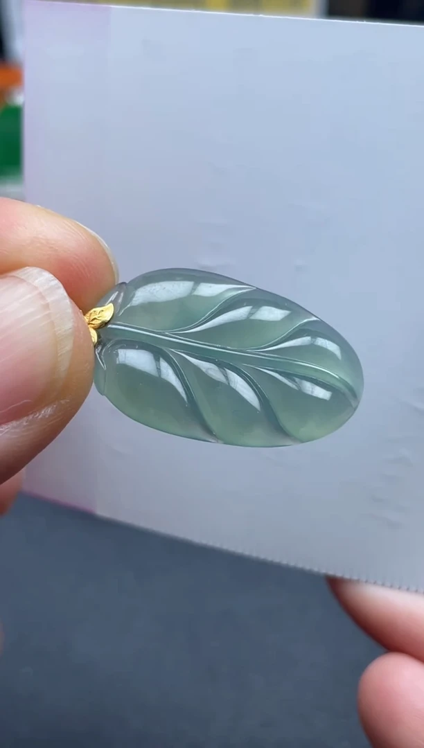 【闪购商品】翡翠颈饰18K金镶嵌天然缅甸翡翠A货吊坠