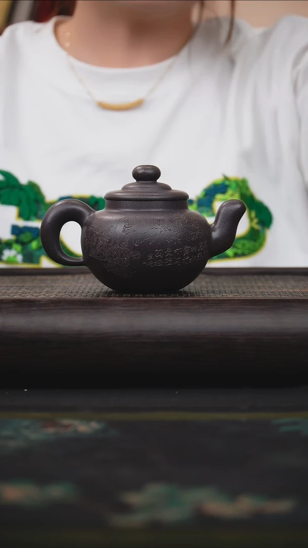茶壶紫砂金砂天青 道洪疾风