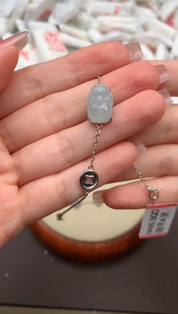 翡翠挂件银S925镶嵌一