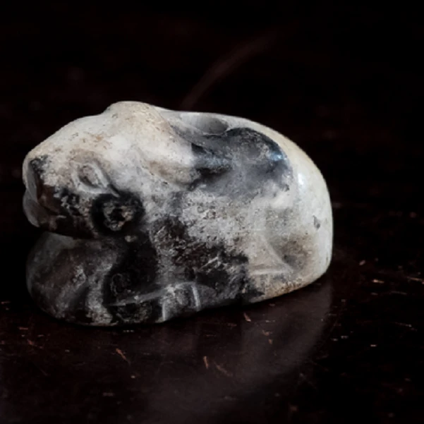 明代和田玉玉熊花件-NX