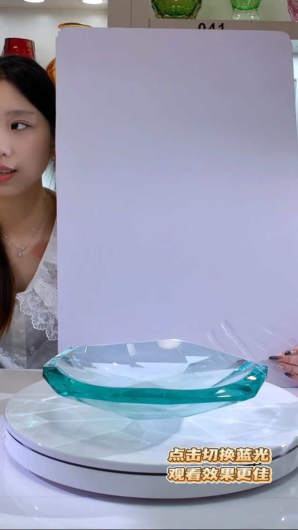 琉璃芳*湖水绿水晶果盘