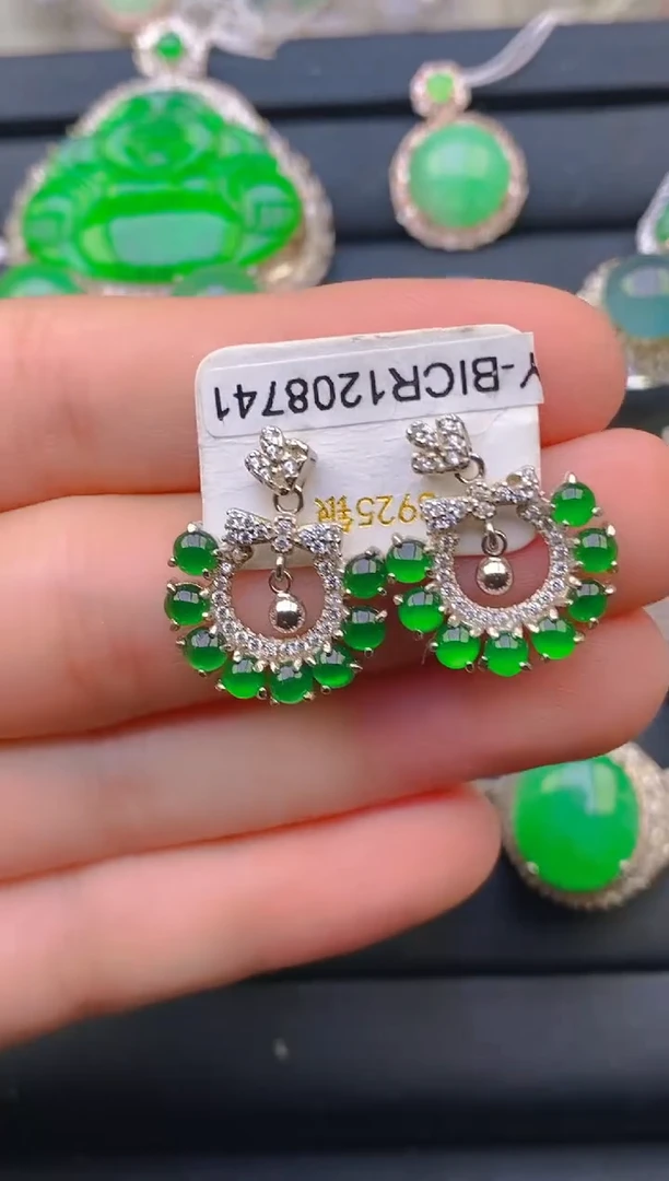 【闪购商品】翡翠戒指银S925镶嵌天然A货翡翠1