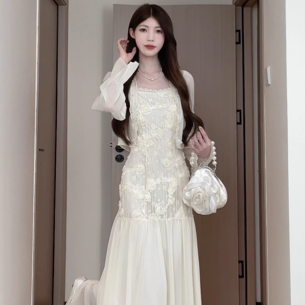 松本丧丧纯欲杏色开衫雪纺春季开衫外套温柔慵懒风B251X0019