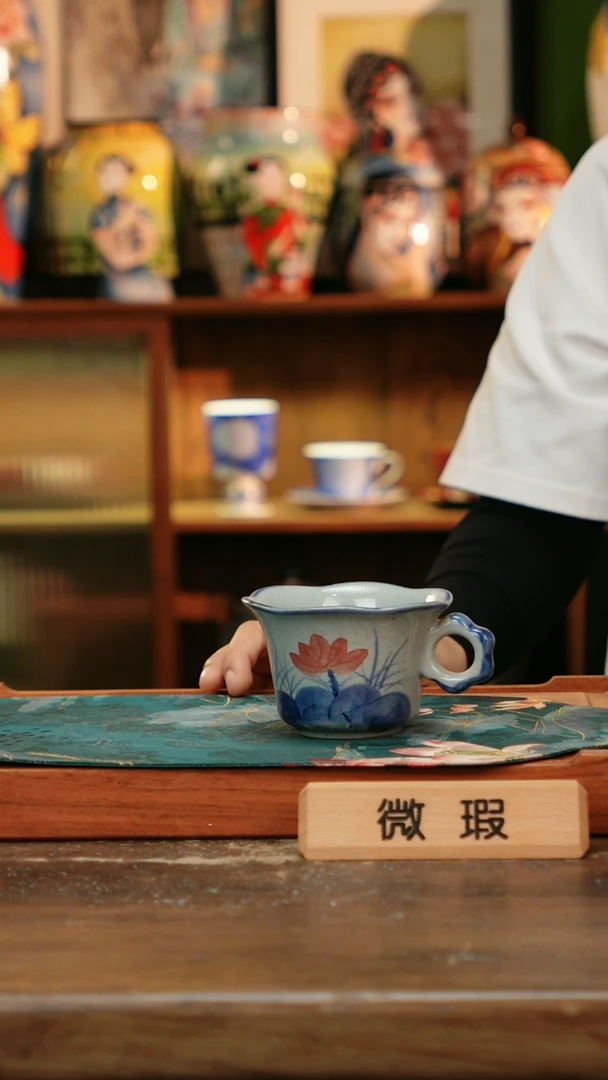 杯景德镇纯手工釉下彩精品茶具水杯