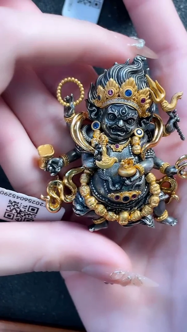 锆石吊坠925银喜三福珠宝 s925银大黑天摆件