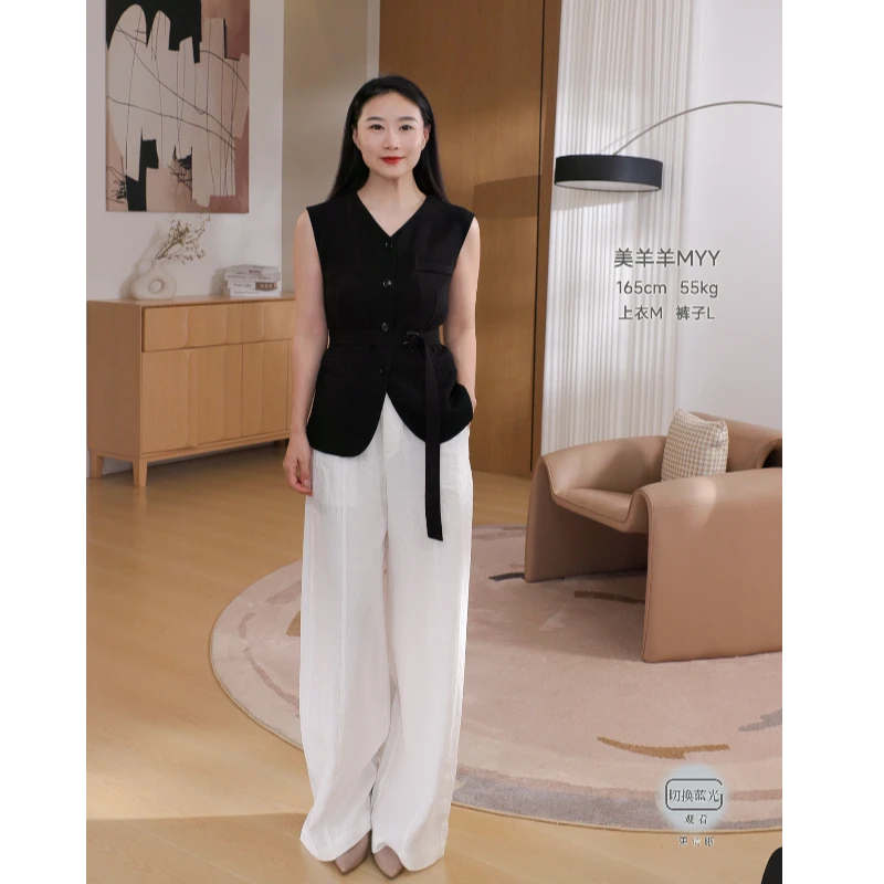 WMRJ【醋酸西装马甲】高级显瘦抗皱有型经典通勤无袖西装马甲