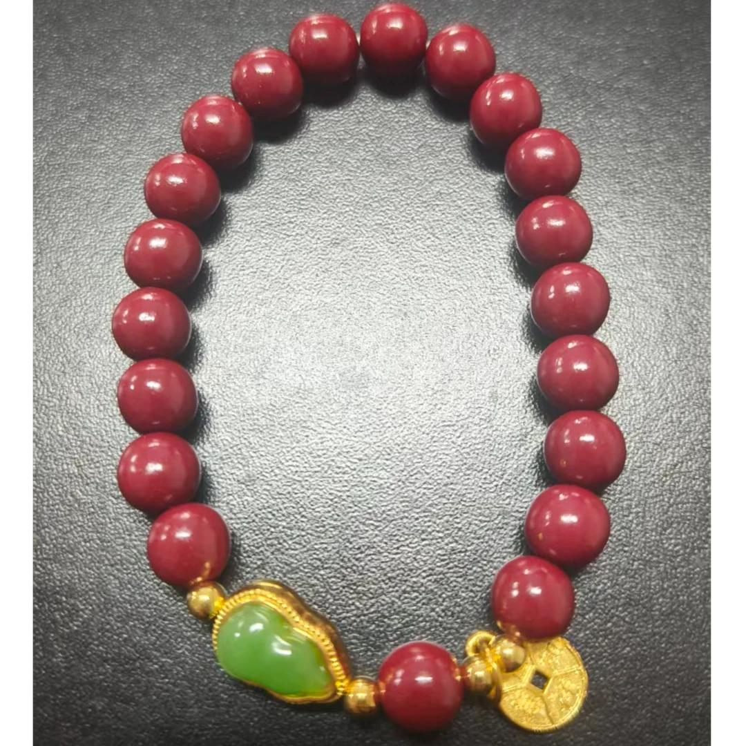 含辰砂工艺品222白珠+花生单圈甄选手串0171（无礼盒）