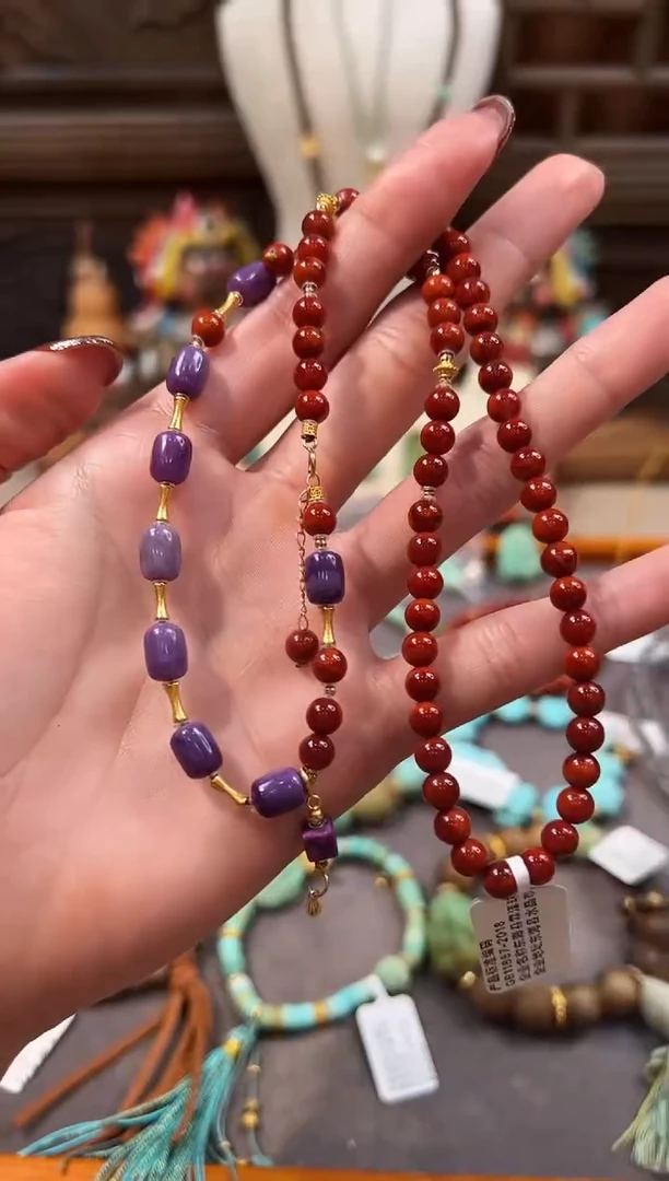 颈饰18K金镶嵌南红玛瑙南红项链