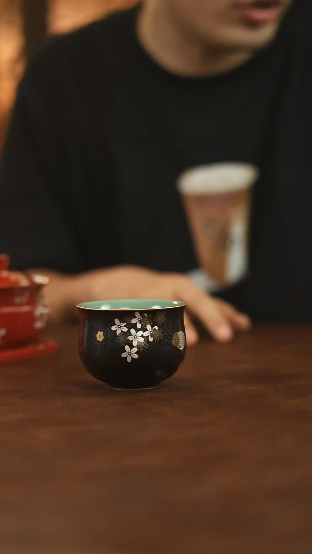 瓷片鱼圆融杯鱼圆融杯