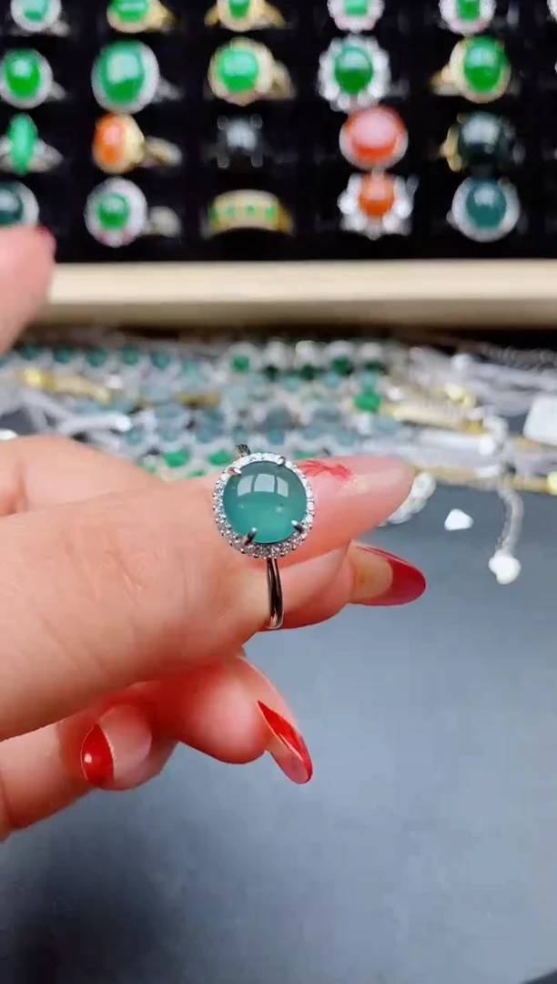 【闪购商品】翡翠戒指银S925镶嵌21321