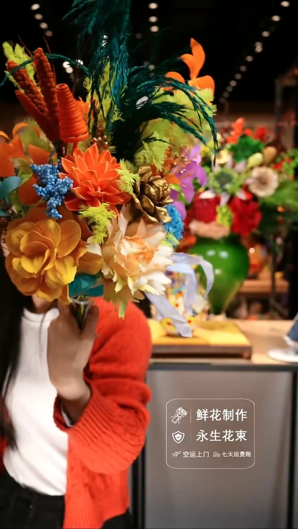 手工艺品琉璃手工花器花束空运包邮送货上门-以图片为准
