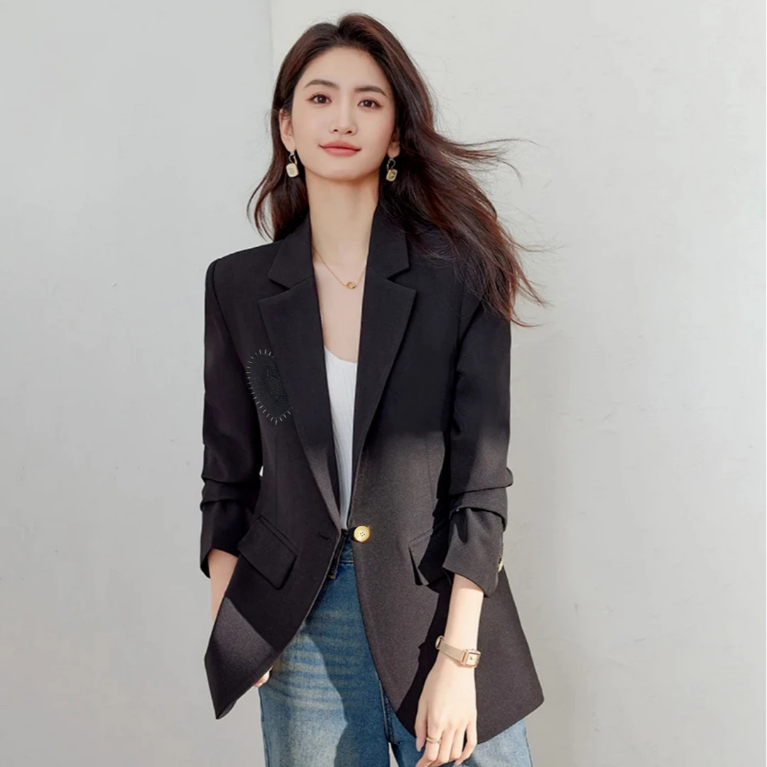 时尚优雅气质商务休闲女式纯色气质西服W026