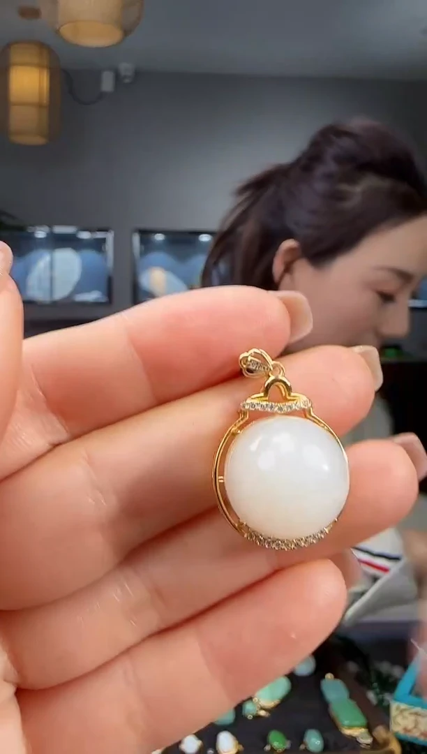 吊坠(不含链)银S925镶嵌和田玉1