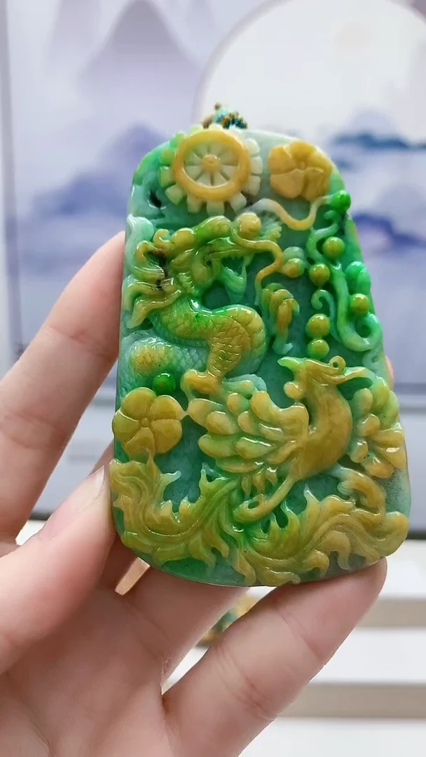 未镶嵌定制翡翠5163ry- 毛货挂件35