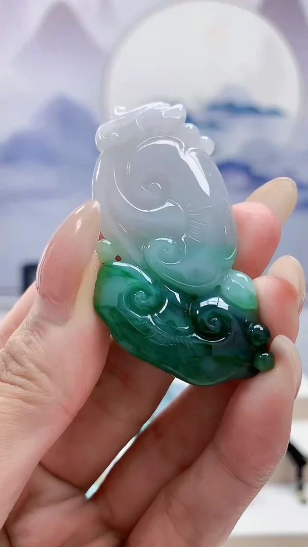 未镶嵌定制翡翠4898MM-毛货挂件114