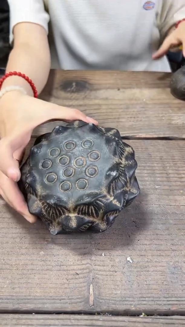 陶土【火山泥】莲蓬实心底座