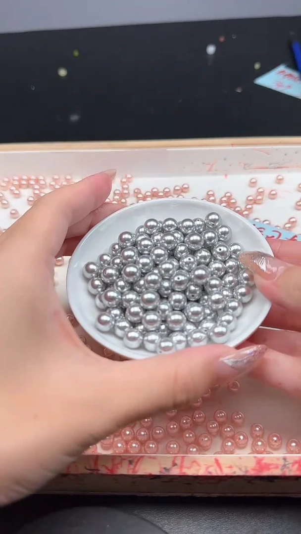 未镶嵌散珠拼合珍珠（马贝珠）灰贝珠N236卡8MM25颗