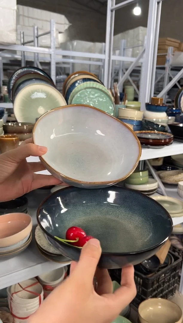 陶瓷外贸尾货瑕疵满20包邮X2  菜碗