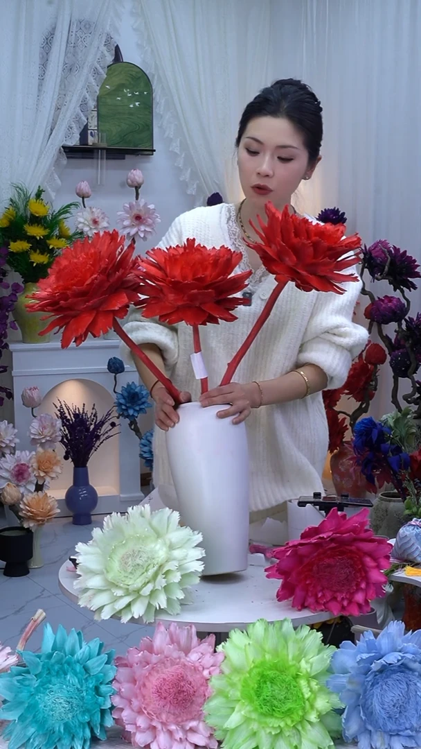 永生洋蓟红色3头【叶片有伤】8404