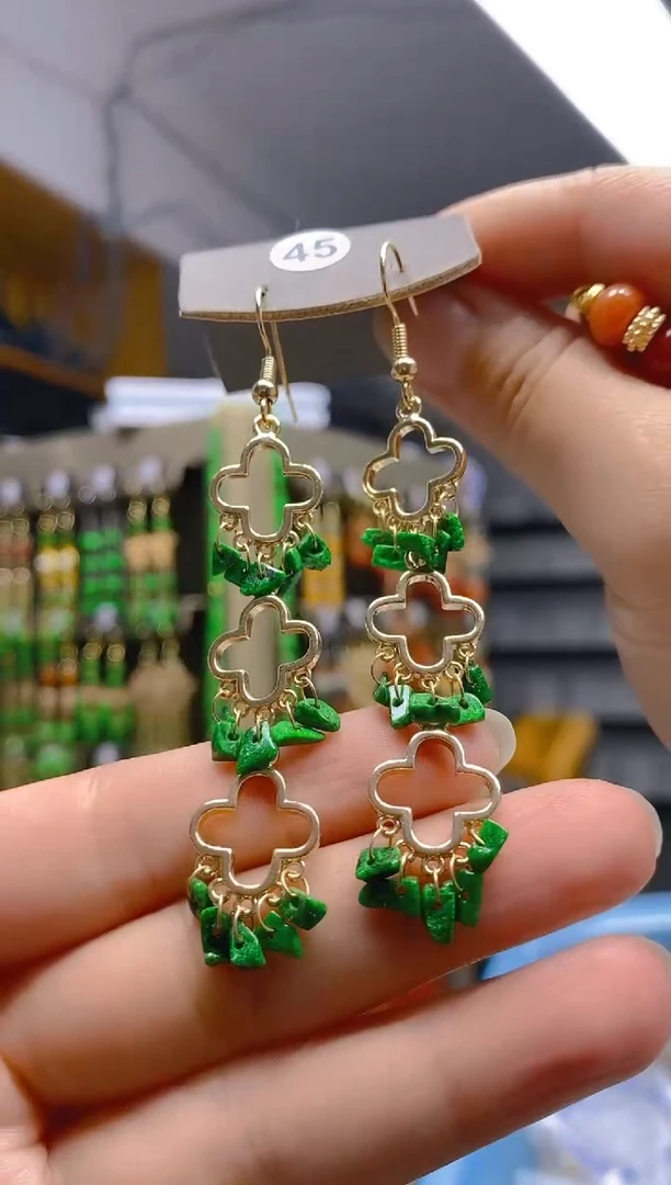 翡翠合金耳饰0300翡翠耳钩