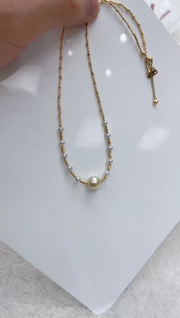 【闪购商品】海水珍珠颈饰银S925镶嵌海水珍珠项链