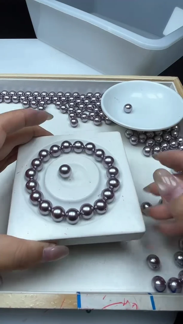 未镶嵌拼合珍珠（马贝珠）散珠B768紫贝珠10mm20个14元