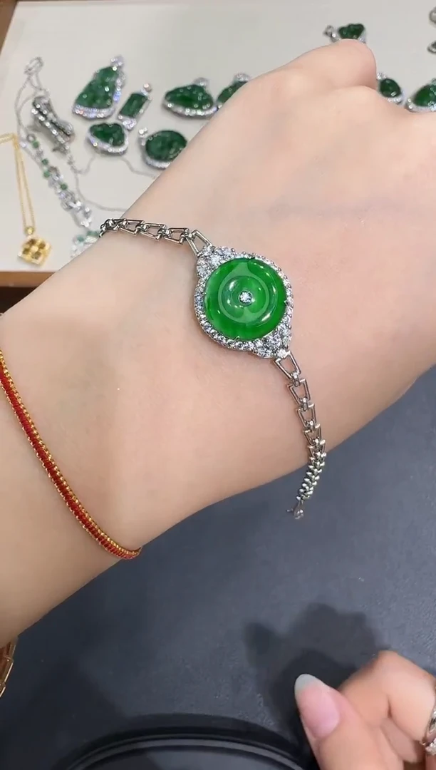 银S925镶嵌手链翡翠X1202-886-67