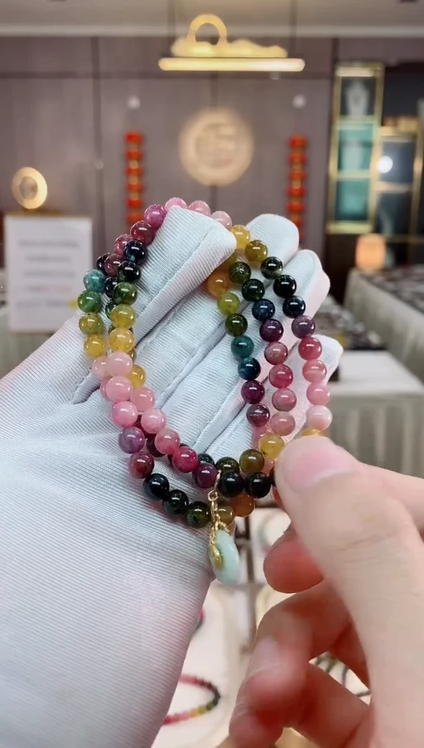 【闪购商品】碧玺三圈手串6mm+未镶嵌（多样性发一条）xion