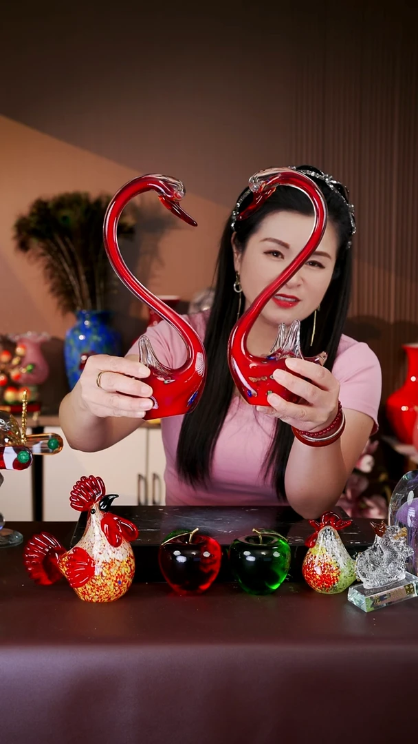 玻璃宇花媛水晶琉璃外贸花瓶K-4