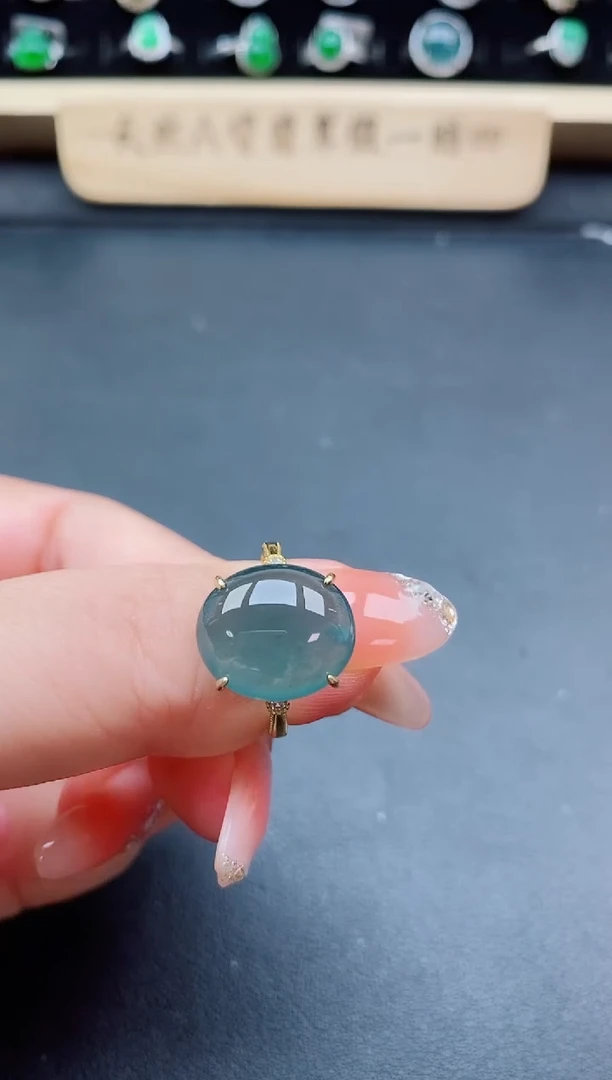 银S925镶嵌戒指翡翠1