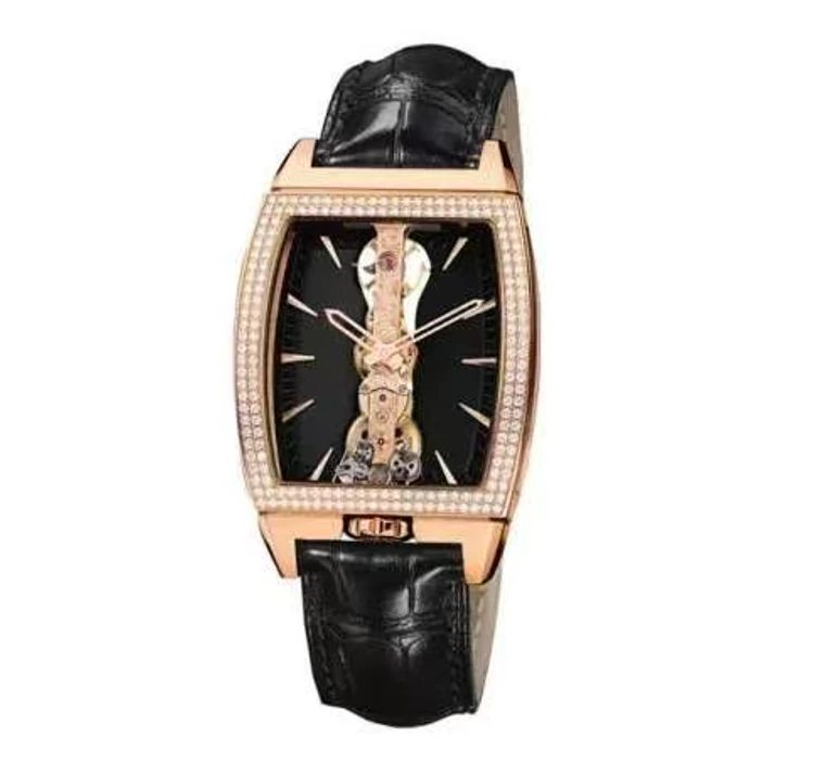 99新 CORUM/昆仑表 金桥系列18玫瑰金自动男表表径34*50
