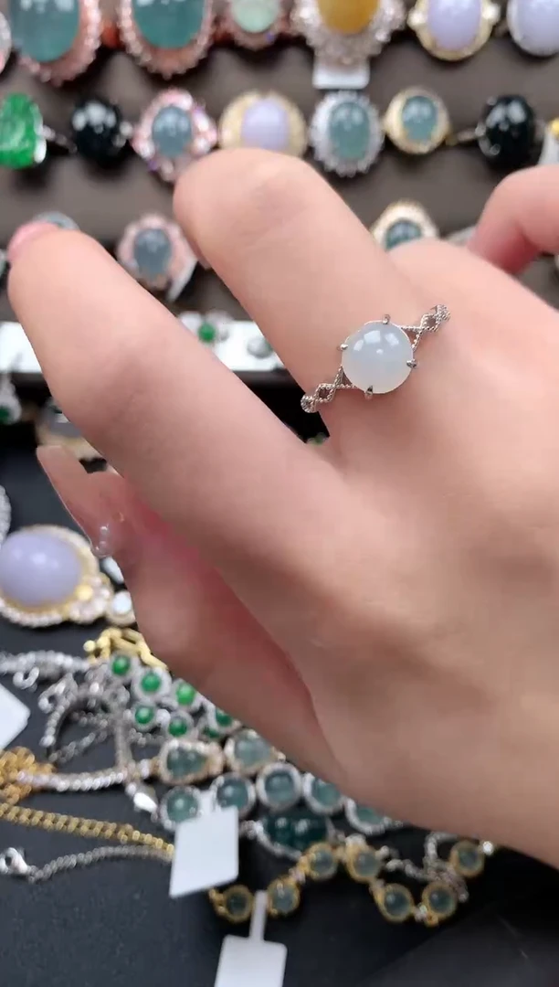 【闪购商品】翡翠戒指银S925镶嵌51241