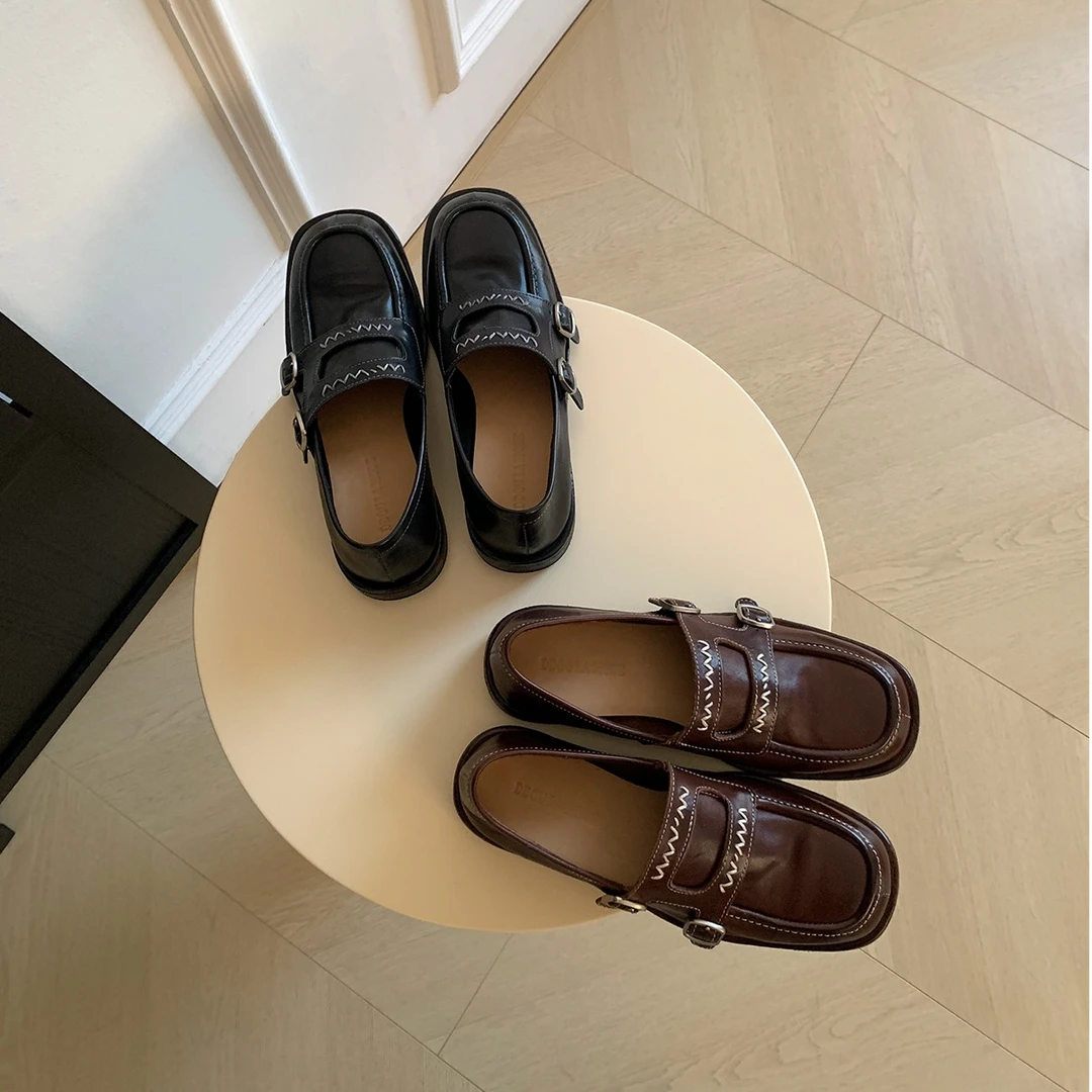 【2025新款】方头平底乐福鞋