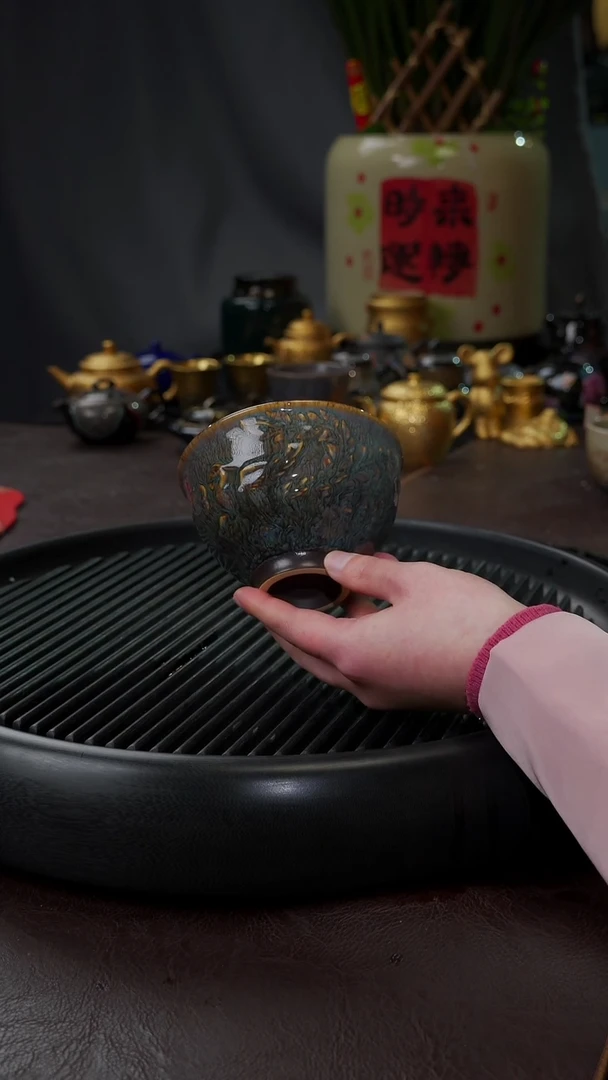 【闪购商品】杯【宜景窑鎏金】龙凤呈祥杯