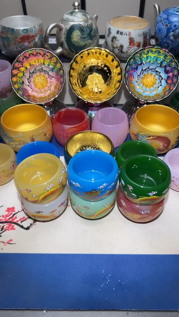 龙凤琉璃杯6只装无礼盒