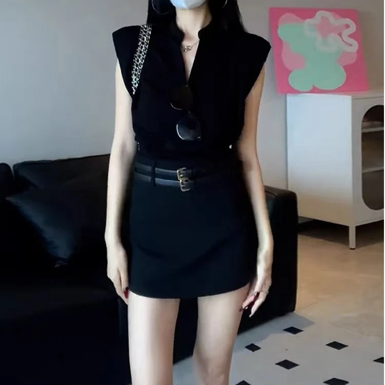 御姐轻熟风套装裙女夏季小个子高级感干练气质包臀半身裙子两件套